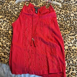INC International Concepts Red Embroidered Camisole